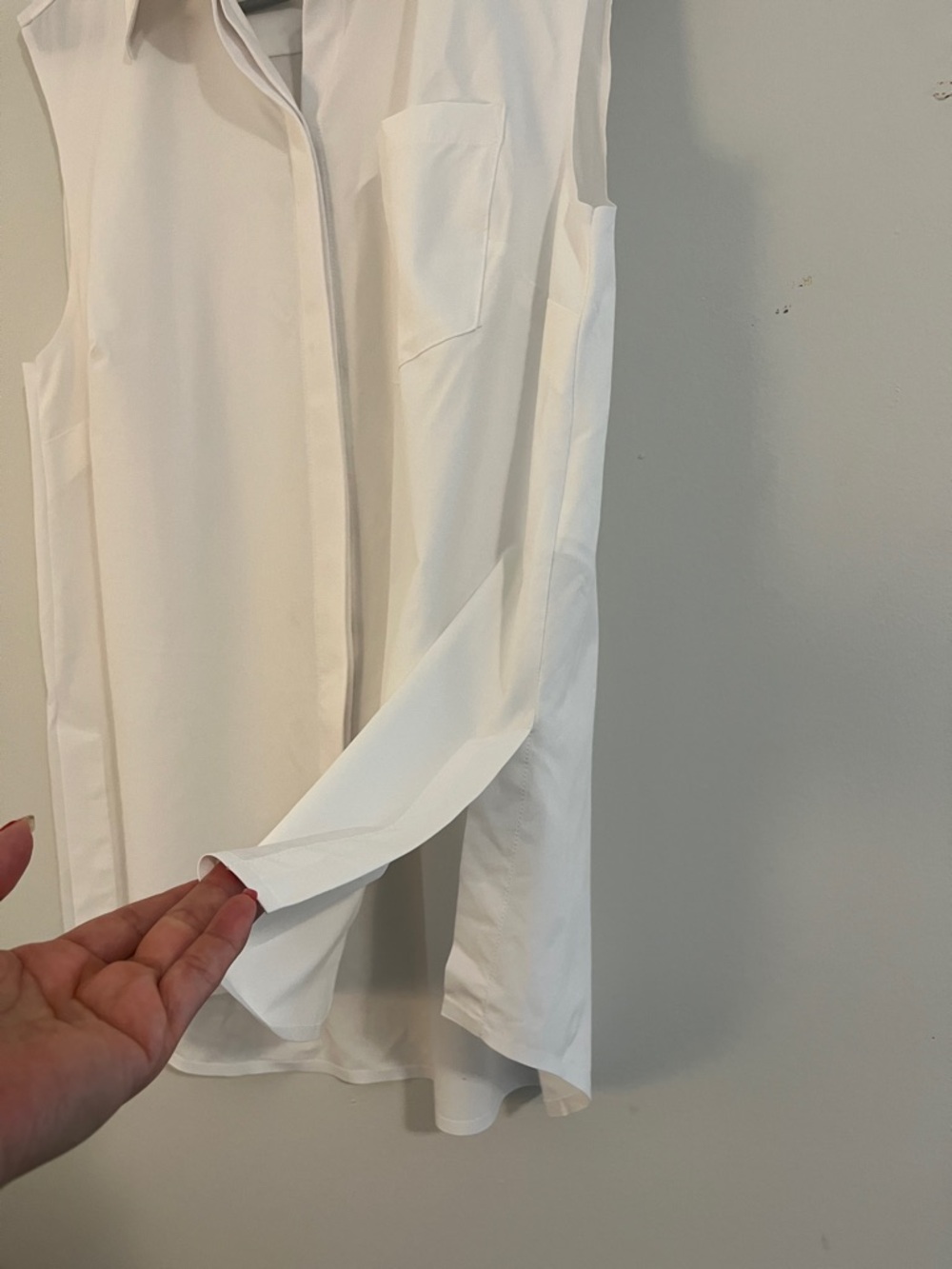 Athleta Crisp White Sleeveless Collared Top - Picture 4 of 12